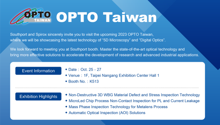 Spirox and Southport participate at OPTO Taiwan